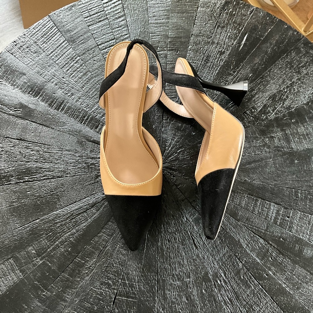 Coutgo Women’s Slingback Pumps pointed toe Slip on Stilleto Heels